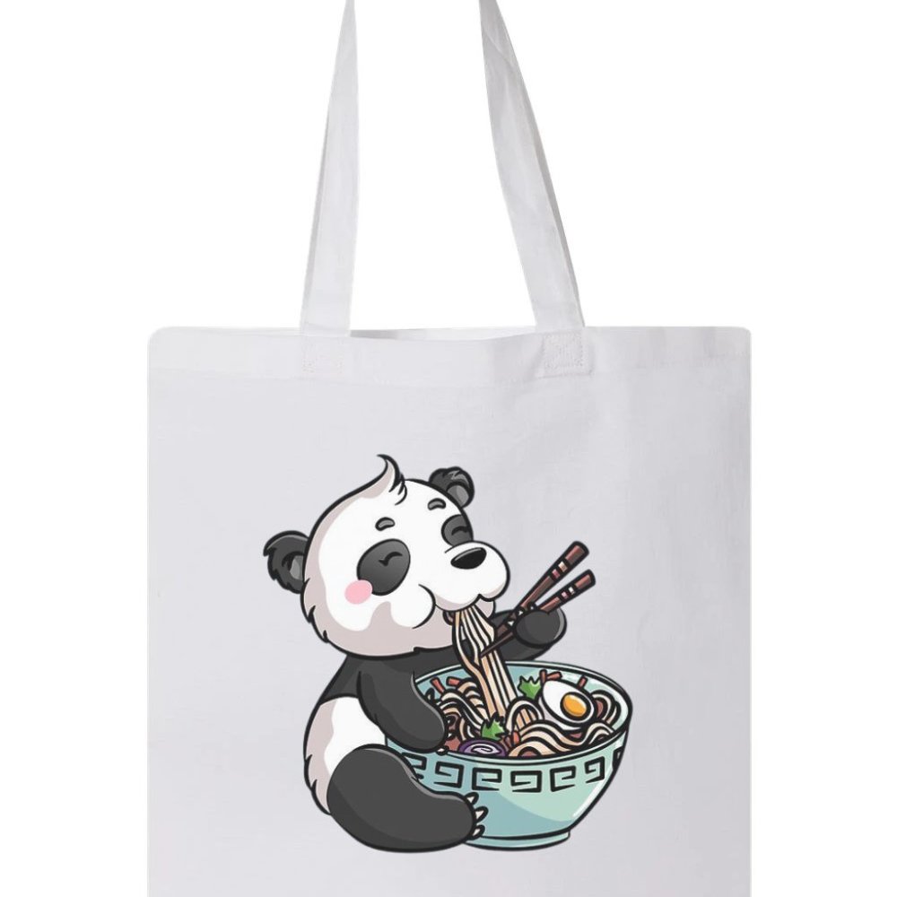Panda Eating Ramen Noodles Kawaii Design